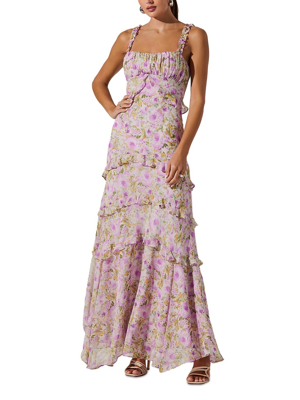 NWT ASTR The Label Olina Dress Size S Lavender Floral